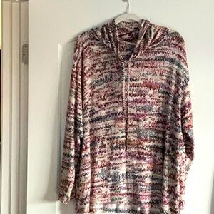 Multi colored women’s top with cowl neck line